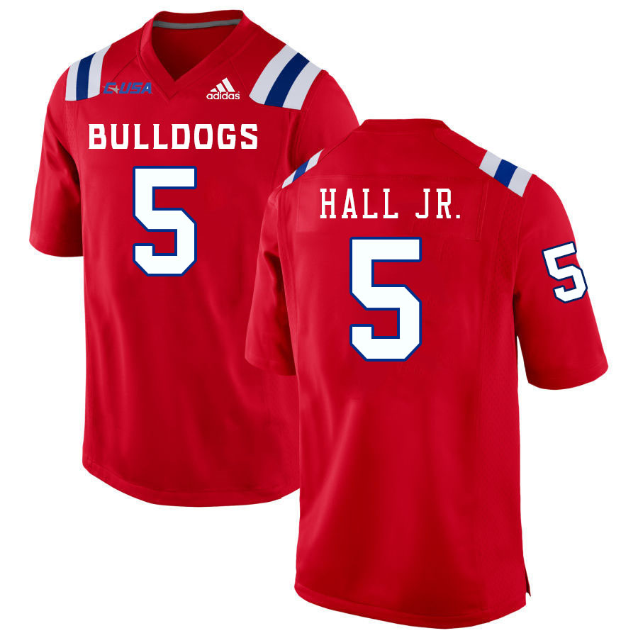 Men-Youth #5 Deshon Hall Jr. Louisiana Tech Bulldogs 2023 College Football Jerseys Stitched-Red